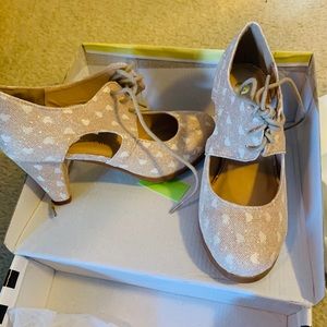 Gold and white maryjanes brand new